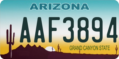 AZ license plate AAF3894