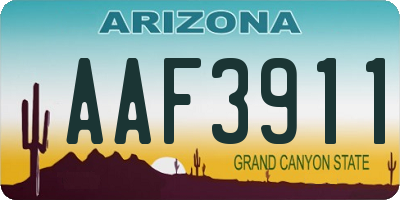 AZ license plate AAF3911