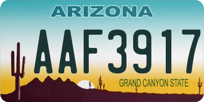 AZ license plate AAF3917