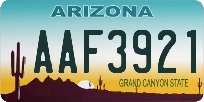 AZ license plate AAF3921