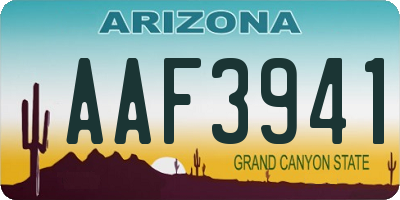 AZ license plate AAF3941