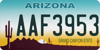 AZ license plate AAF3953