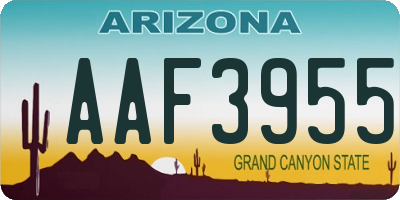 AZ license plate AAF3955