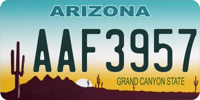 AZ license plate AAF3957