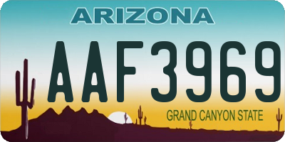 AZ license plate AAF3969