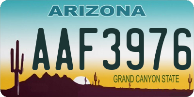AZ license plate AAF3976