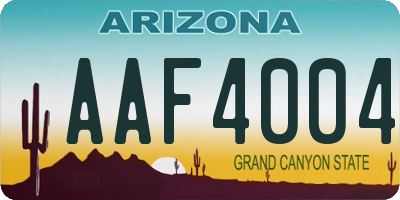 AZ license plate AAF4004