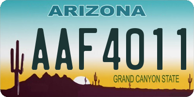 AZ license plate AAF4011