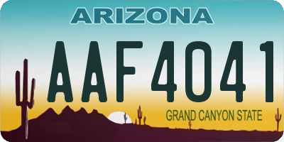 AZ license plate AAF4041