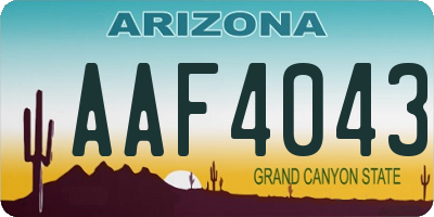 AZ license plate AAF4043