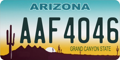 AZ license plate AAF4046