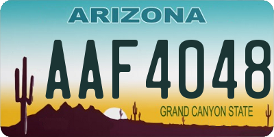 AZ license plate AAF4048