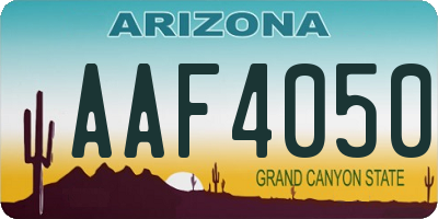 AZ license plate AAF4050