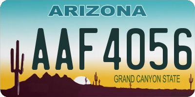 AZ license plate AAF4056