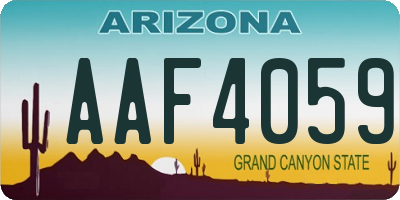 AZ license plate AAF4059