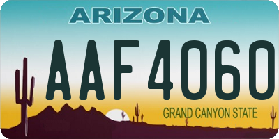 AZ license plate AAF4060