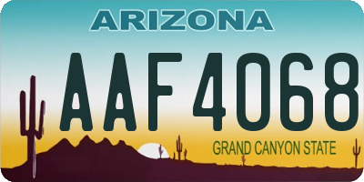 AZ license plate AAF4068