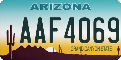 AZ license plate AAF4069