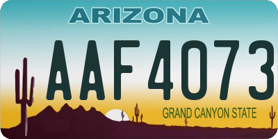 AZ license plate AAF4073