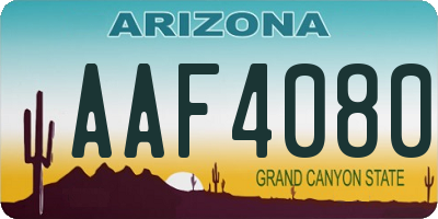 AZ license plate AAF4080