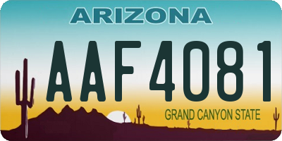 AZ license plate AAF4081