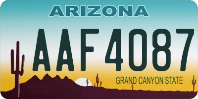 AZ license plate AAF4087