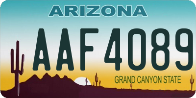 AZ license plate AAF4089