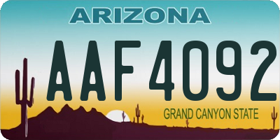 AZ license plate AAF4092