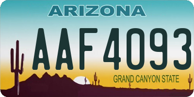 AZ license plate AAF4093