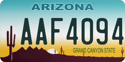 AZ license plate AAF4094