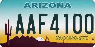 AZ license plate AAF4100