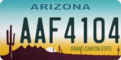 AZ license plate AAF4104