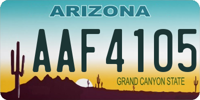 AZ license plate AAF4105