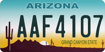 AZ license plate AAF4107