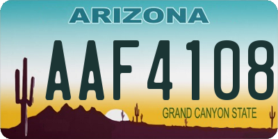 AZ license plate AAF4108