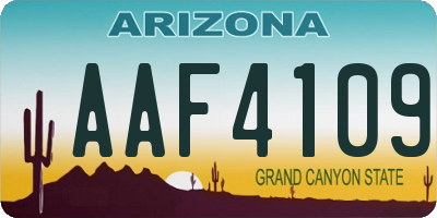 AZ license plate AAF4109