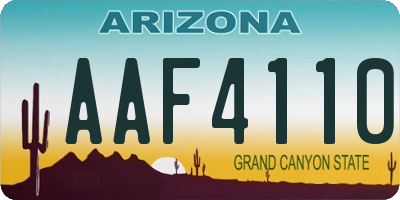 AZ license plate AAF4110