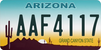 AZ license plate AAF4117
