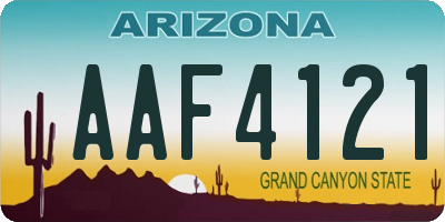 AZ license plate AAF4121