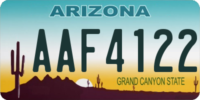 AZ license plate AAF4122