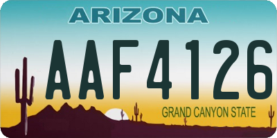 AZ license plate AAF4126