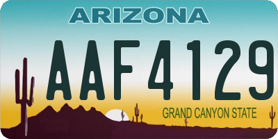 AZ license plate AAF4129