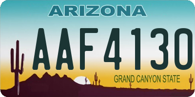 AZ license plate AAF4130