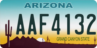 AZ license plate AAF4132