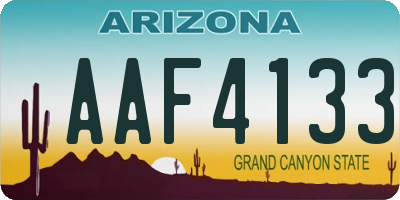 AZ license plate AAF4133