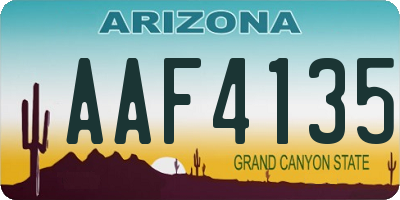 AZ license plate AAF4135
