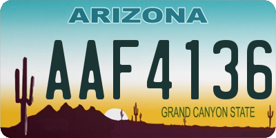 AZ license plate AAF4136