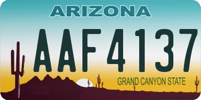 AZ license plate AAF4137