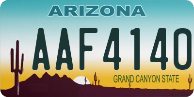 AZ license plate AAF4140