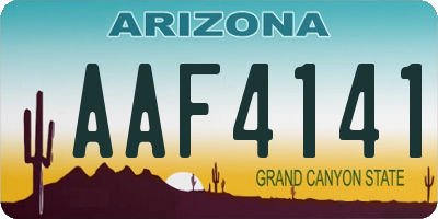 AZ license plate AAF4141